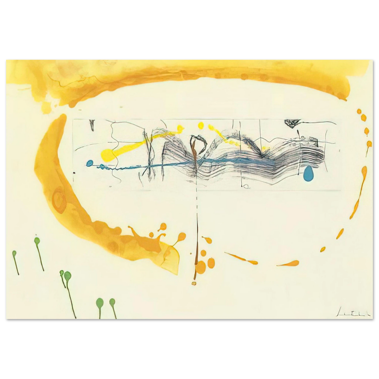 Helen Frankenthaler - Making Music - 2000 Wall art - 20x25 cm / 8x10 inches - Premium Wooden Framed Poster With Fine Art Paper-canvas - Wood frame