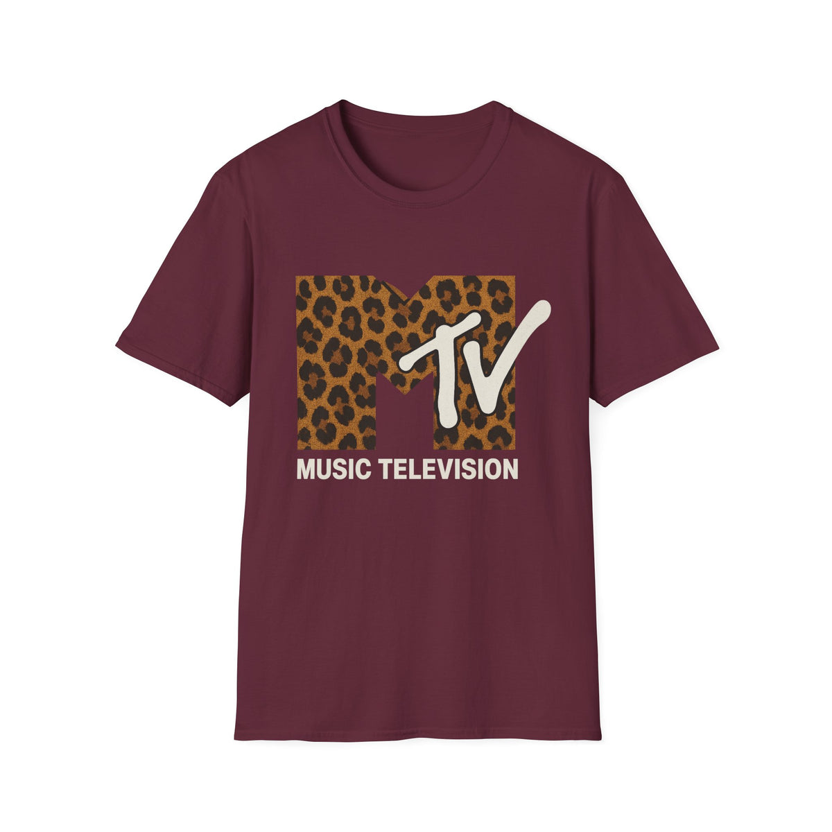 Vintage MTV Cheetah Print Grafisch T-Shirt Retro Muziek Televisie 80s 90s Throwback Band Shirt Unisex Dierenprint Rock Shirt