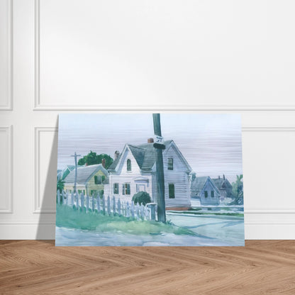 White House with Dormer Window - Edward Hopper Brushed Aluminum Print - 70x100 cm / 28x40 inches | Edward Hopper Aluminum Print | Edward Hopper Prints