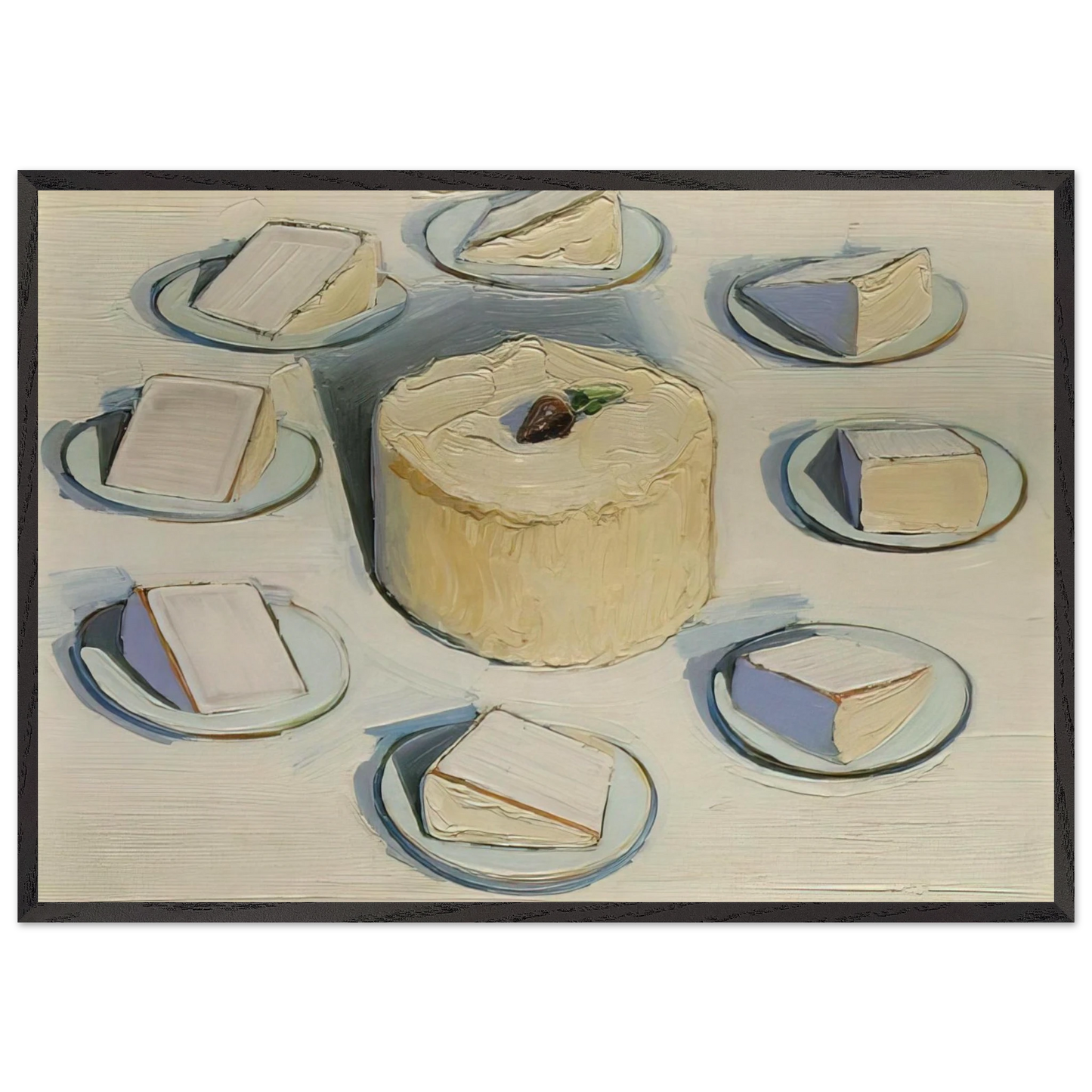 Around the Cake - 1962 - Wayne Thiebaud 70x100 cm / 28x40 inches Framed Art Print – Black Wooden Frame