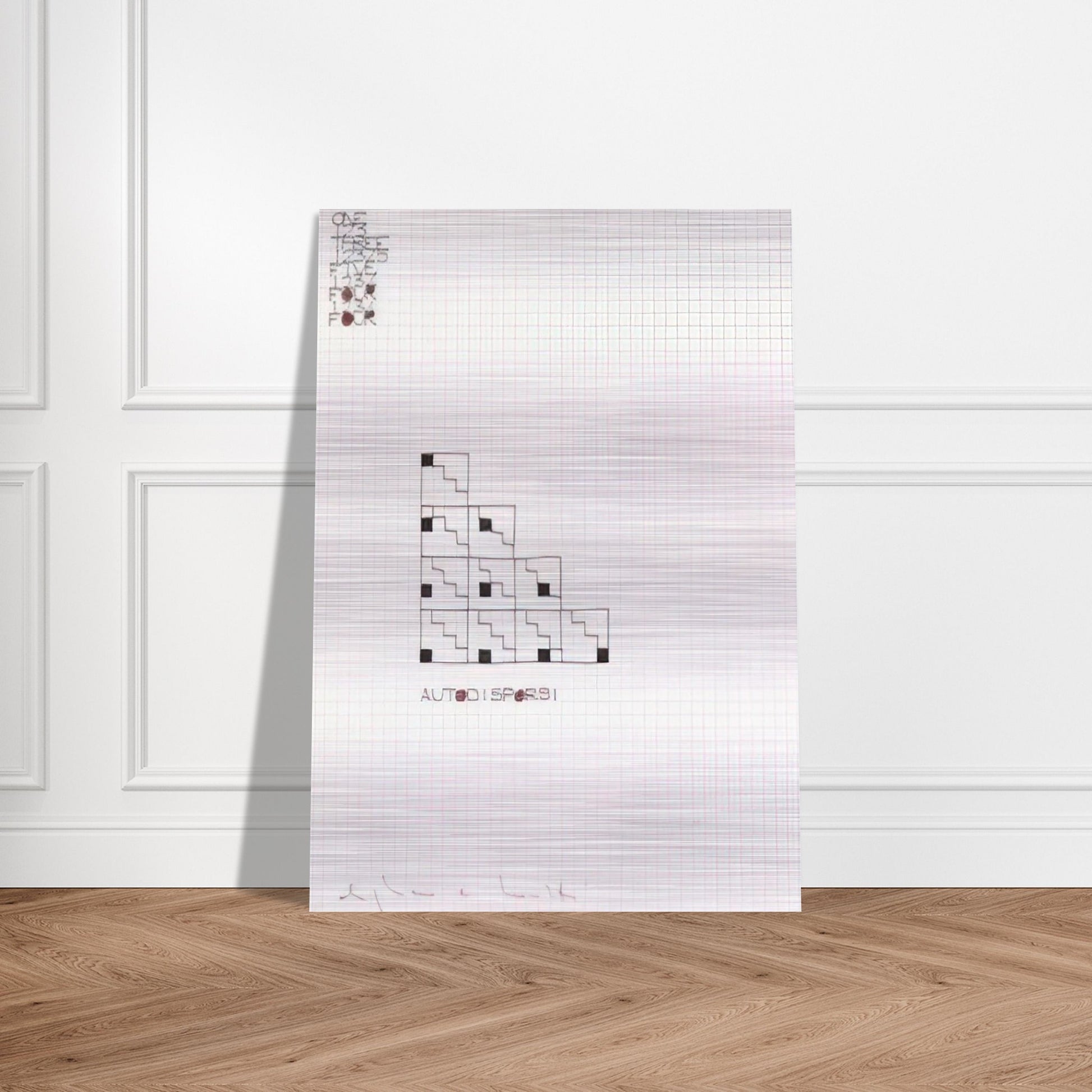 AUTODISPORSI 1975 - Alighiero Boetti Brushed Aluminum Print - 70x100 cm / 28x40 inches | Alighiero Boetti Aluminum Print | Alighiero Boetti Prints