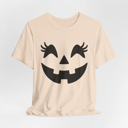 Jack-o'-lantern Gezicht Pompoen Wimpers Halloween Vrouwen Meisjes T-Shirt