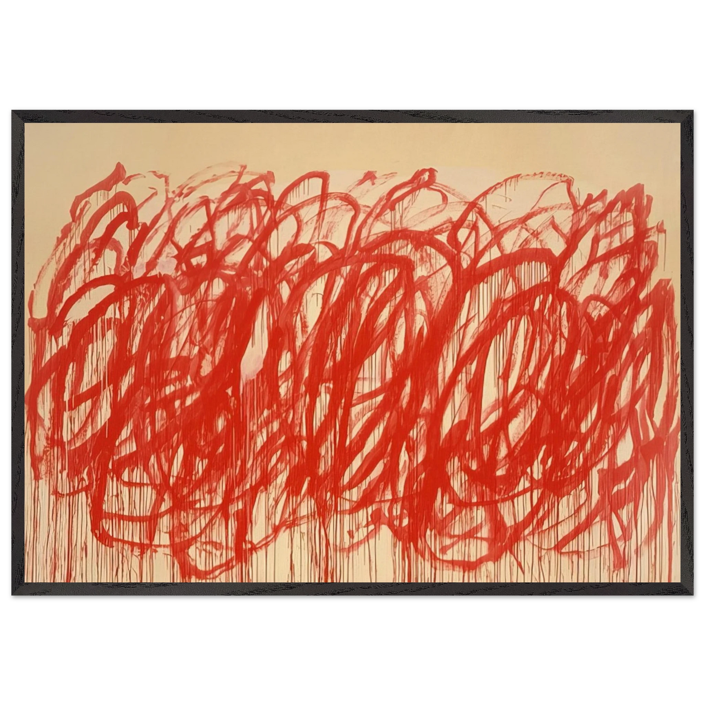 Untitled  Bacchus  - Cy Twombly 70x100 cm / 28x40 inches Framed Art Print – Black Wooden Frame