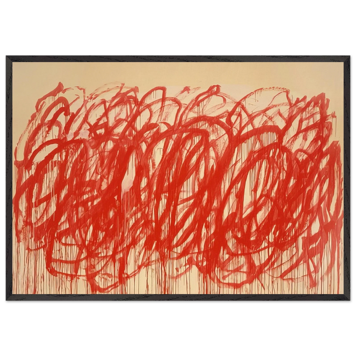 Untitled  Bacchus  - Cy Twombly 70x100 cm / 28x40 inches Framed Art Print – Black Wooden Frame