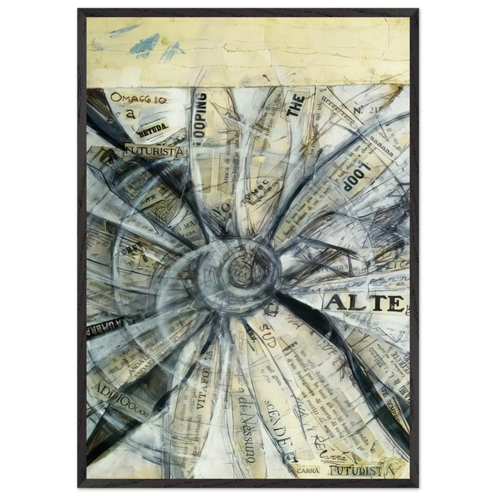 OMAGGIO A BETUDA FUTURISTA 1915 - Carlo Carra 70x100 cm / 28x40 inches Framed Art Print – Black Wooden Frame