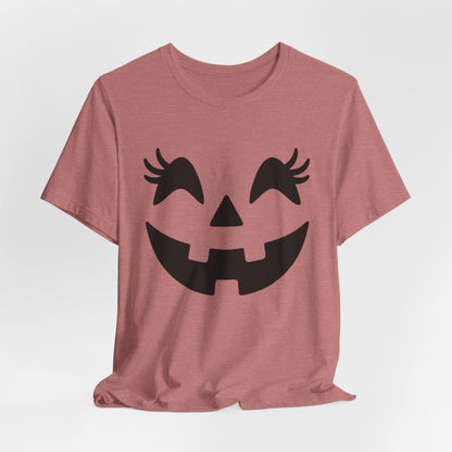 Jack-o'-lantern Gezicht Pompoen Wimpers Halloween Vrouwen Meisjes T-Shirt