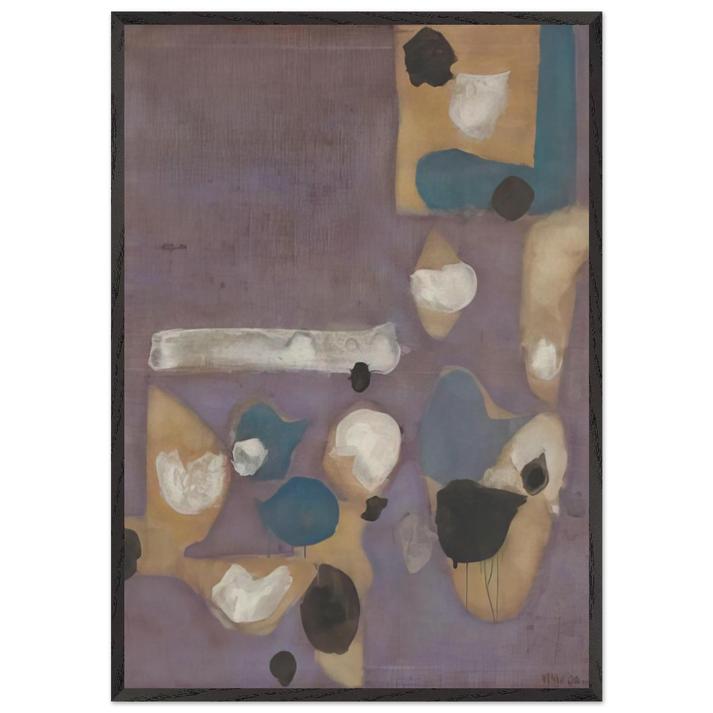 Points No 19 - 1954 - Kenzo Okada 70x100 cm / 28x40 inches Framed Art Print – Black Wooden Frame