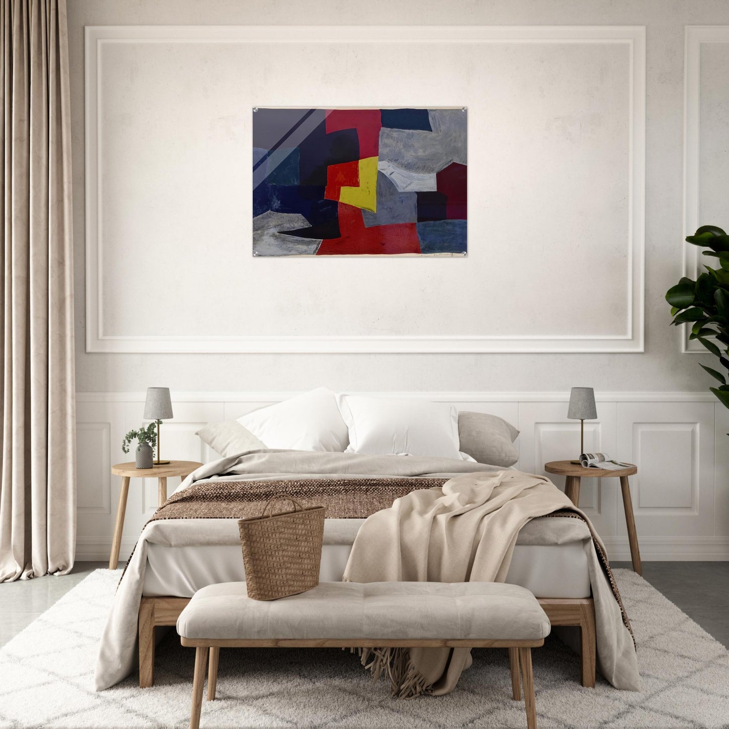 Composition grise, rouge et jaune - 1960 - Serge Poliakoff Acrylic Print - 70x100 cm / 28x40″ inches