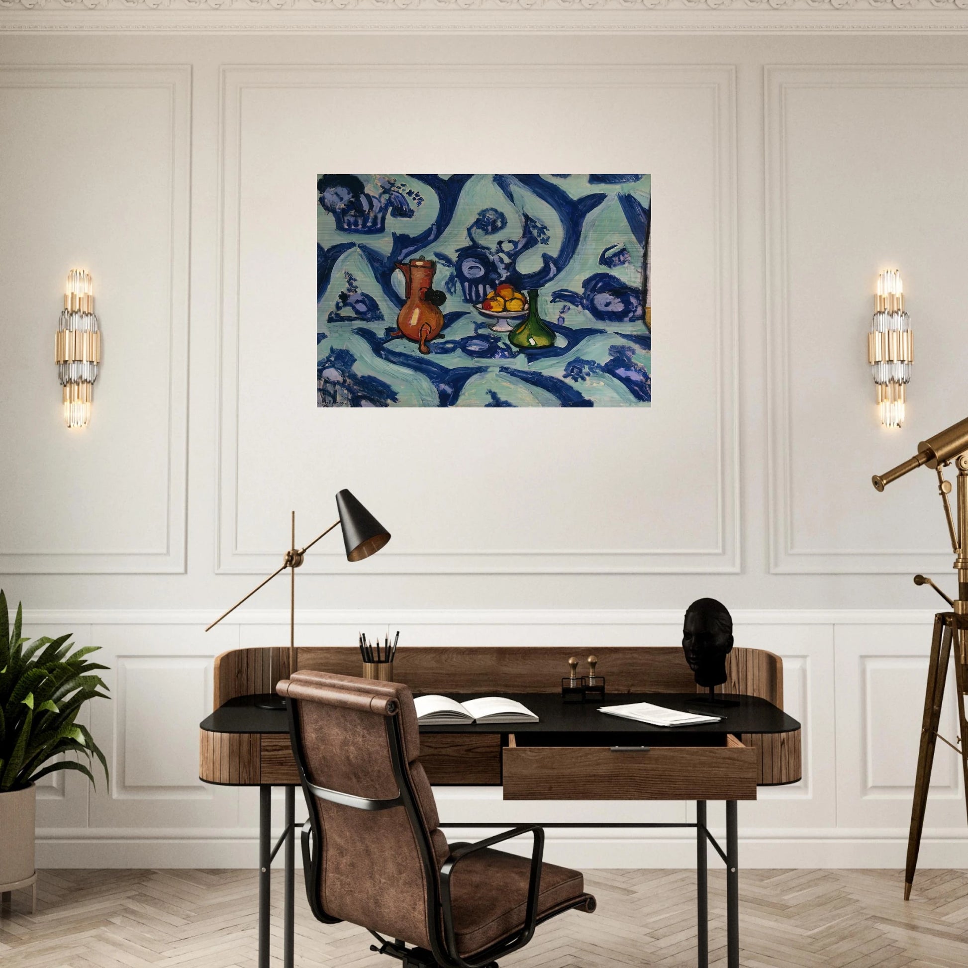 STILL LIFE WITH BLUE TABLECLOTH 1906 - Henri Matisse Brushed Aluminum Print - 70x100 cm / 28x40 inches | Henri Matisse Aluminum Print | Henri Matisse Prints