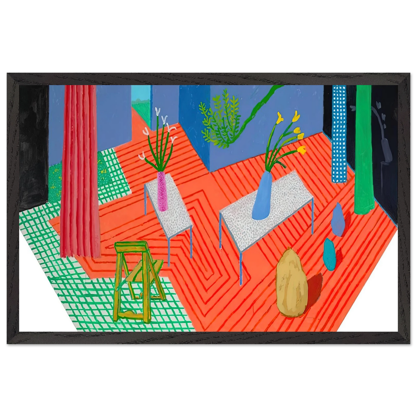 David Hockney - David Hockney Wall art - 30x45 cm / 12x18 inches - Premium Wooden Framed Poster With Fine Art Paper-canvas - White frame