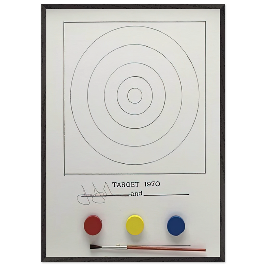TARGET ULAE 89 - Jasper Johns 70x100 cm / 28x40 inches Framed Art Print – Black Wooden Frame