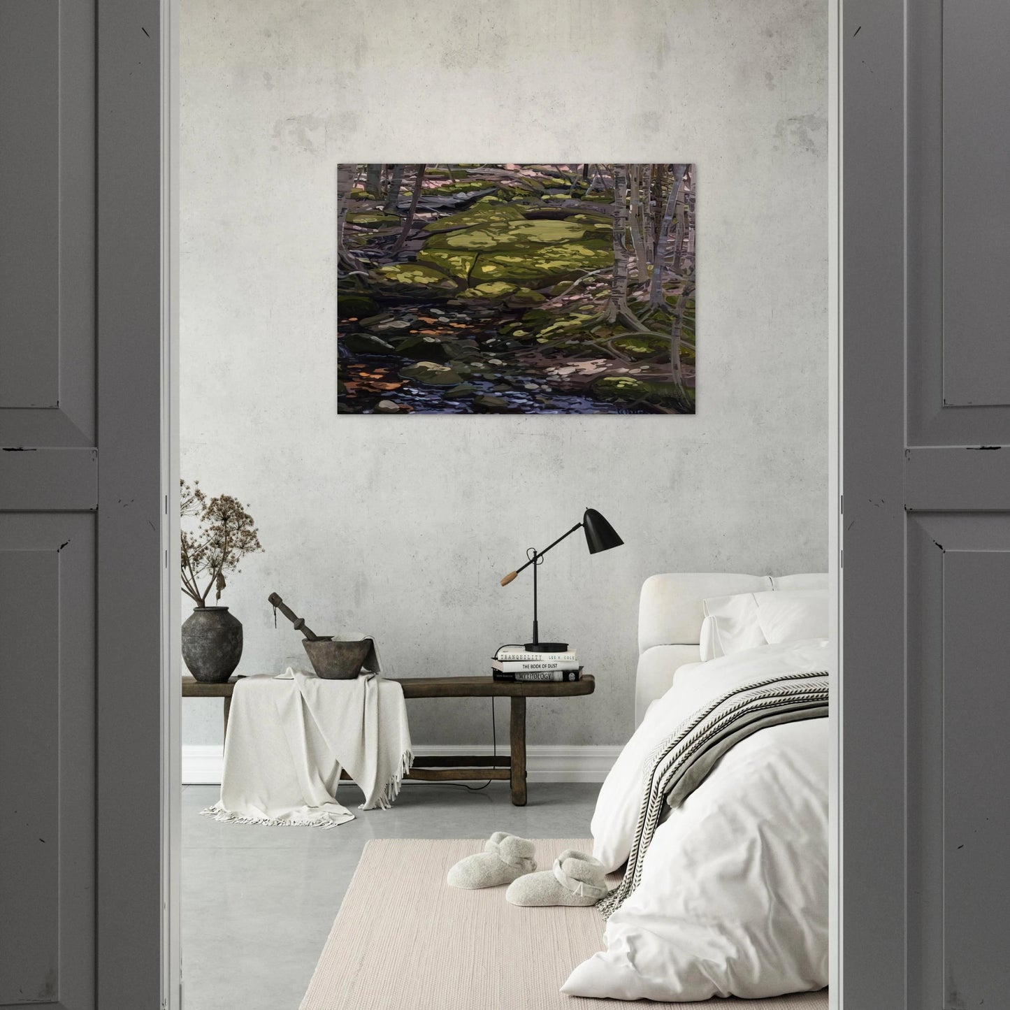 Light in Brook - Contemporary Realism - Neil Welliver Brushed Aluminum Print - 70x100 cm / 28x40 inches | Neil Welliver Aluminum Print | Neil Welliver Prints