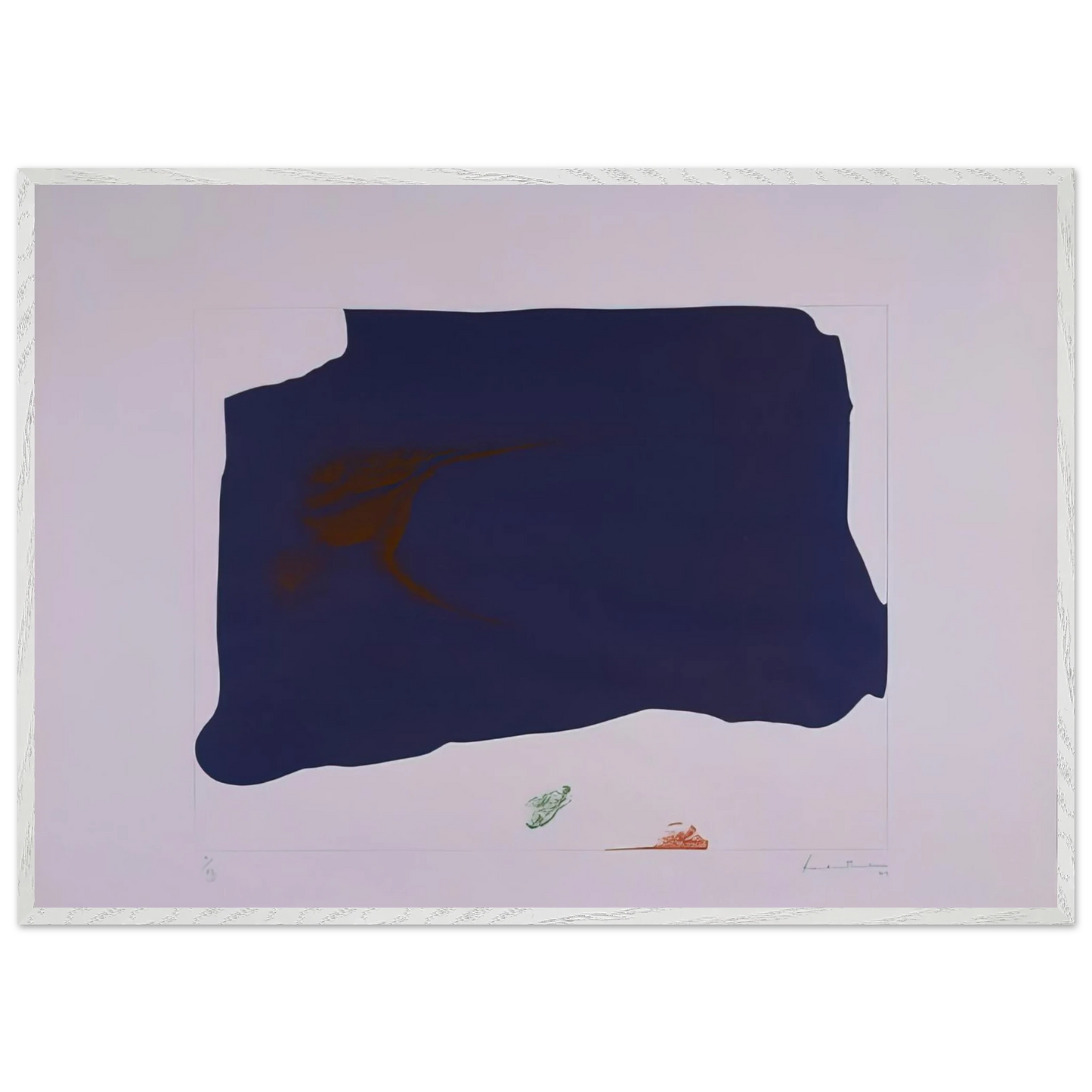 Helen Frankenthaler - Variation II on Mauve Corner - 1969 Wall art - A3 (29.7 x 42  cm) - Premium Wooden Framed Poster With Fine Art Paper-canvas - Wood frame