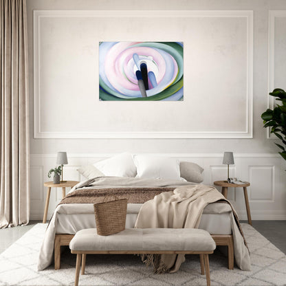 Grey Blue and Black, Pink Circle - Georgia O'Keeffe Acrylic Print - 70x100 cm / 28x40″ inches