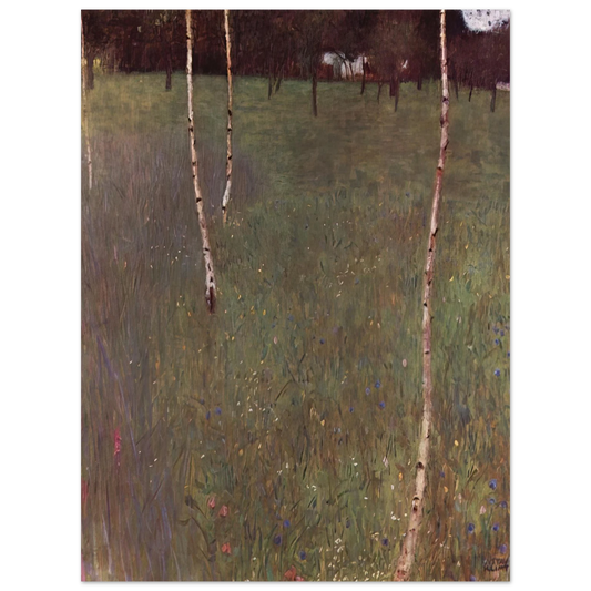 Gustav Klimt - FARMHOUSES WITH BIRCH TREES  75x100 cm / 30x40inches Fine Art Poster
