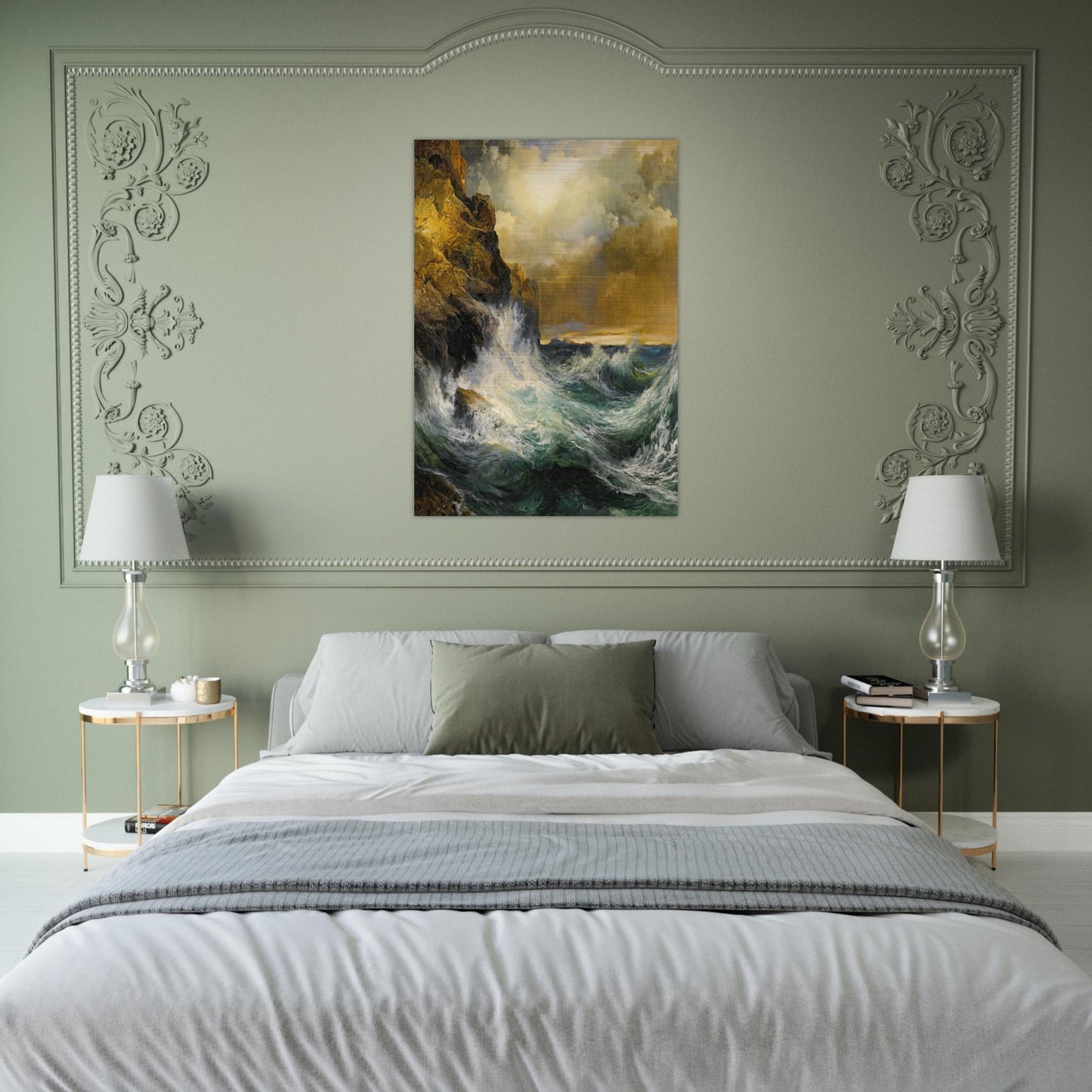The Receding Wave - Thomas Moran Brushed Aluminum Print - 70x100 cm / 28x40 inches | Thomas Moran Aluminum Print | Thomas Moran Prints