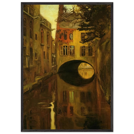 HOUSE OVER THE BRIDGE - Diego Rivera 70x100 cm / 28x40 inches Framed Art Print – Black Wooden Frame