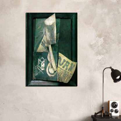 Glass and newspaper - Pablo Picasso Brushed Aluminum Print - 70x100 cm / 28x40 inches | Pablo Picasso Aluminum Print | Pablo Picasso Prints