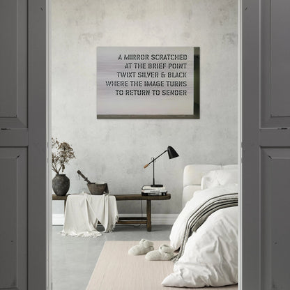 A Mirror Scratched... - 2004 - Lawrence Weiner Brushed Aluminum Print - 70x100 cm / 28x40 inches | Lawrence Weiner Aluminum Print | Lawrence Weiner Prints