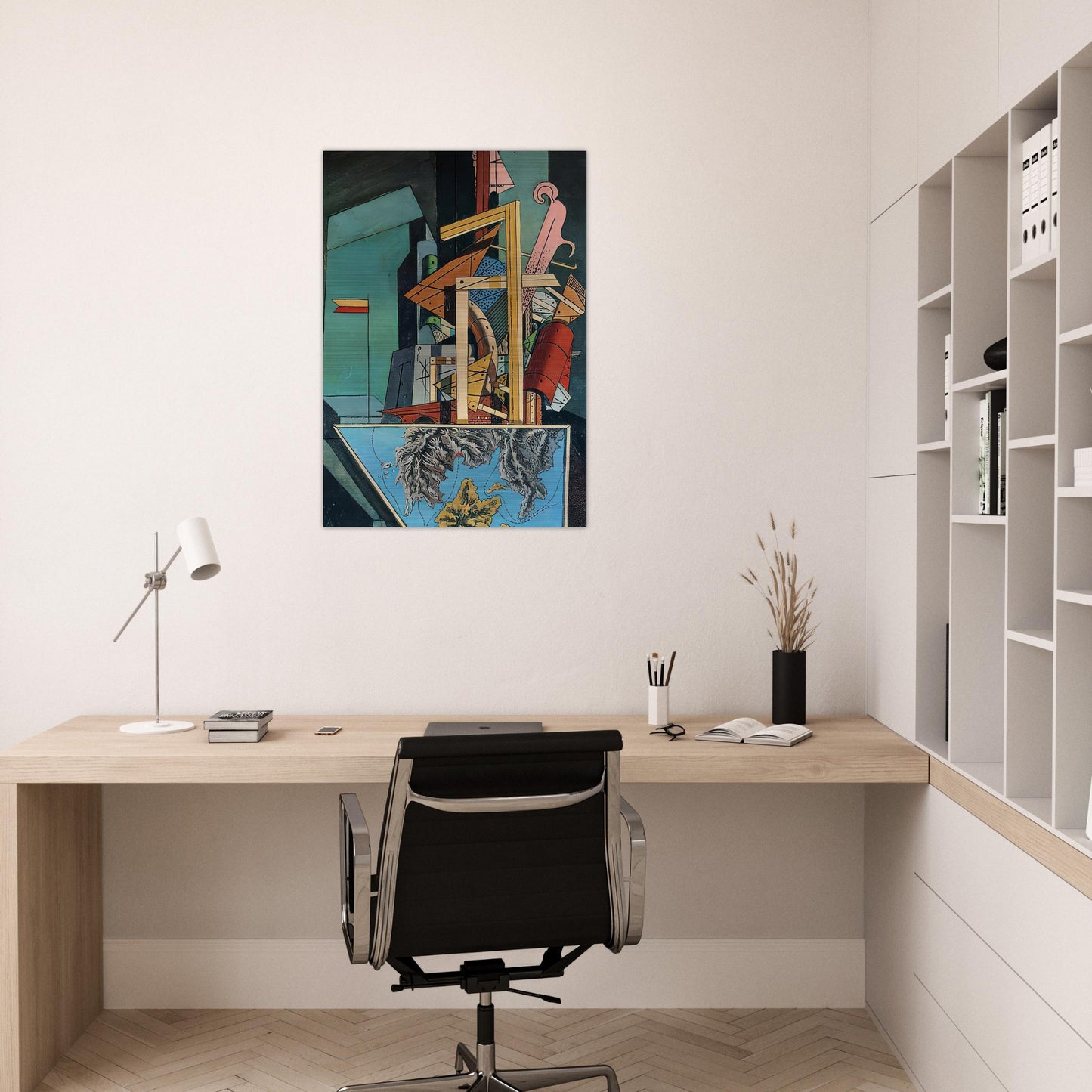 THE MELANCHOLY OF DEPARTURE 1916 1 - Giorgio de Chirico Brushed Aluminum Print - 70x100 cm / 28x40 inches | Giorgio de Chirico Aluminum Print | Giorgio de Chirico Prints