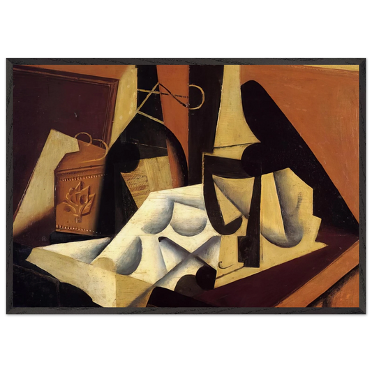 STILL LIFE WITH WHITE TABLECLOTH 1916 - Juan Gris 70x100 cm / 28x40 inches Framed Art Print – Black Wooden Frame