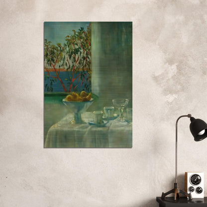 STILL LIFE BY A WINDOW - Salvador Dali Brushed Aluminum Print - 70x100 cm / 28x40 inches | Salvador Dali Aluminum Print | Salvador Dali Prints