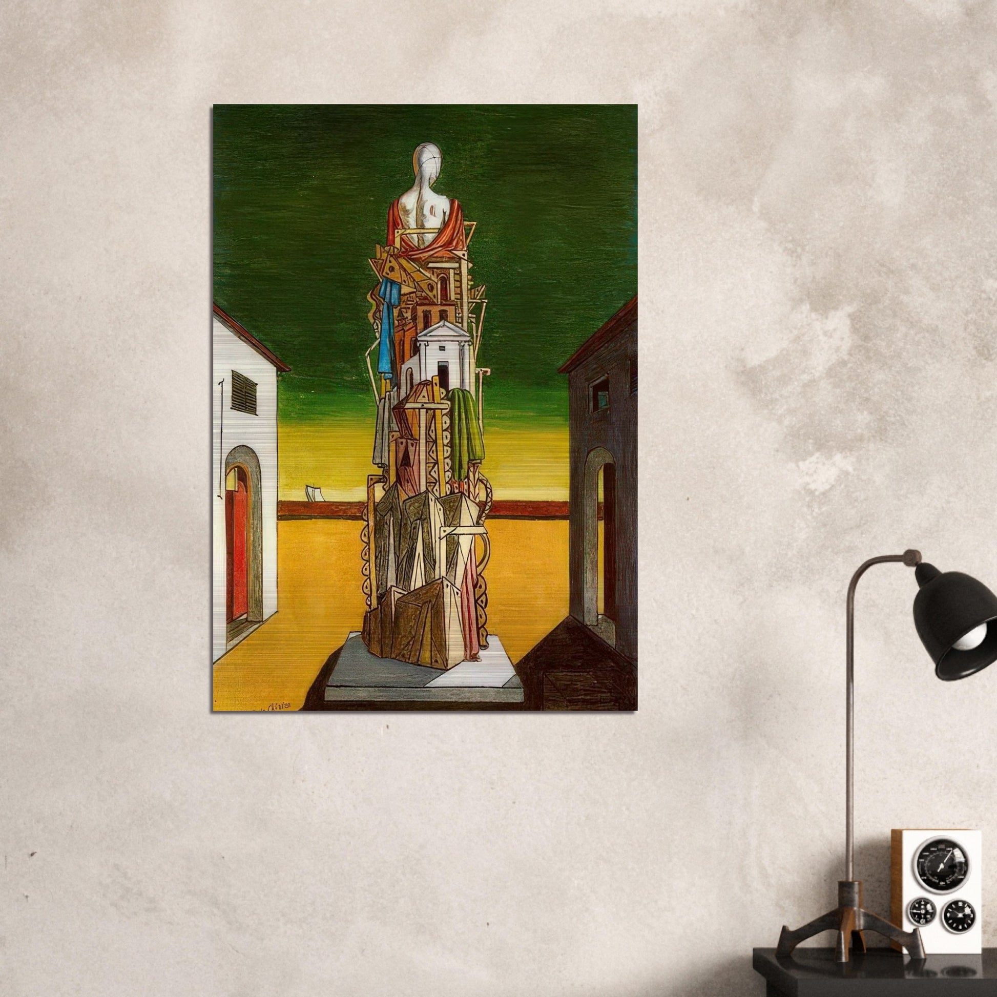 THE GREAT METAPHYSICIAN 1971 - Giorgio de Chirico Brushed Aluminum Print - 70x100 cm / 28x40 inches | Giorgio de Chirico Aluminum Print | Giorgio de Chirico Prints