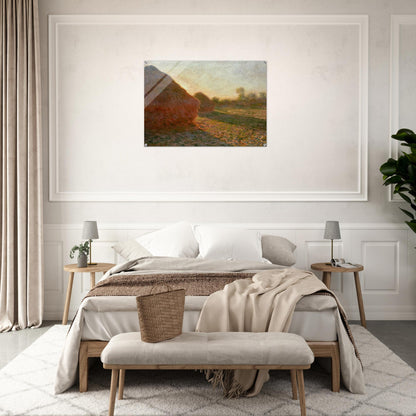 Haystacks, Last Sunrays - claude monet Acrylic Print - 70x100 cm / 28x40″ inches | claude monet Wall Art | claude monet Prints