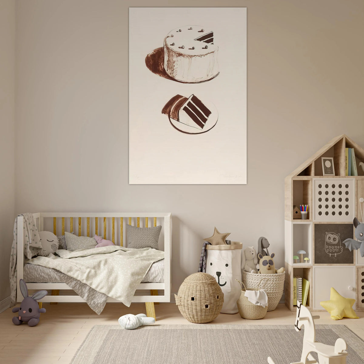 Chocolate Cake - 1971 - Wayne Thiebaud Art Prints - 100x150 cm / 40x60″ inches | Wayne Thiebaud Poster | Wayne Thiebaud Prints