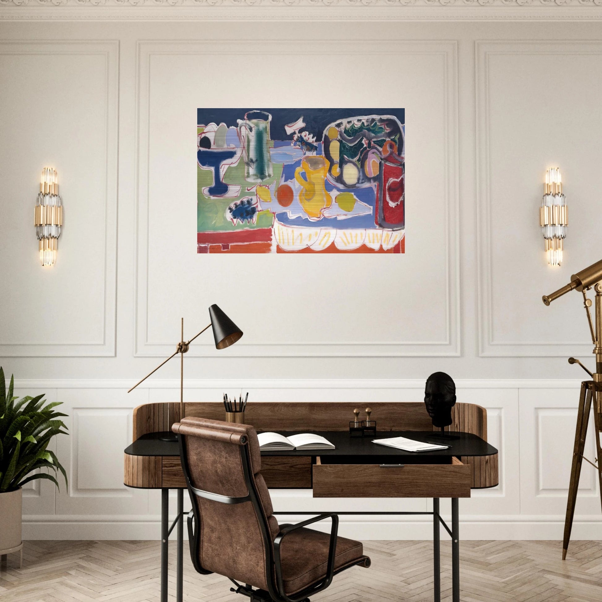 The Long Table with Fruit - 1949 - Patrick Heron Brushed Aluminum Print - 70x100 cm / 28x40 inches | Patrick Heron Aluminum Print | Patrick Heron Prints