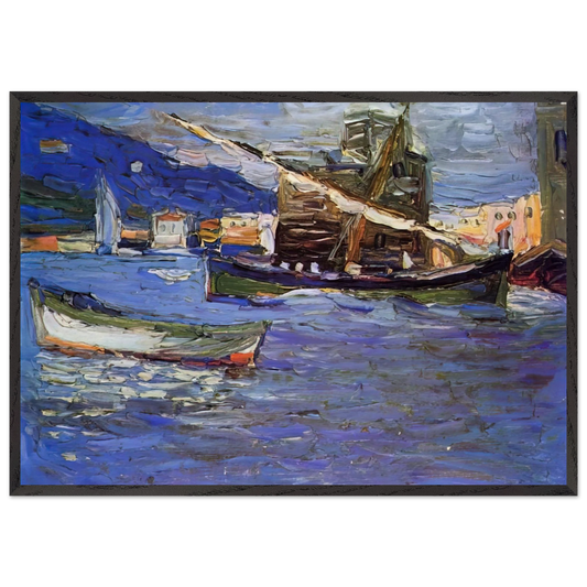 RAPALLO GRAUER DAY 1905 - Wassily Kandinsky 70x100 cm / 28x40 inches Framed Art Print – Black Wooden Frame