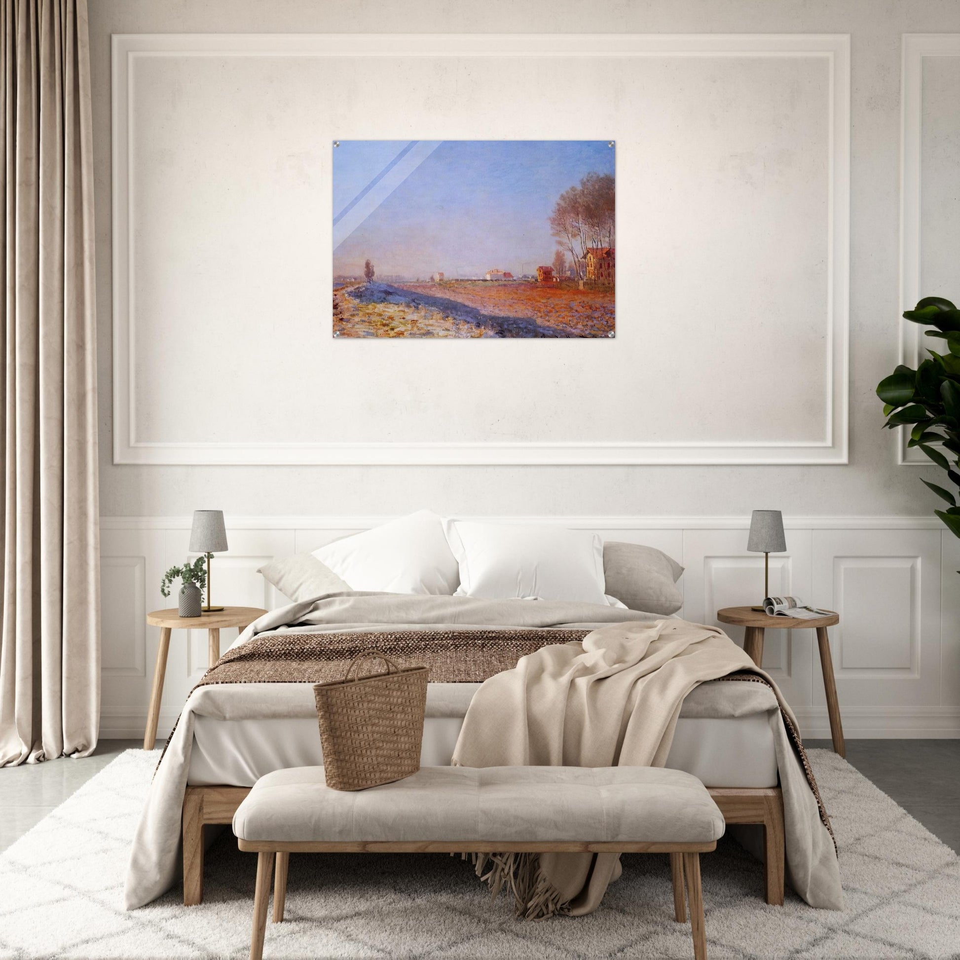 The Plain of Colombes, White Frost - claude monet Acrylic Print - 70x100 cm / 28x40″ inches