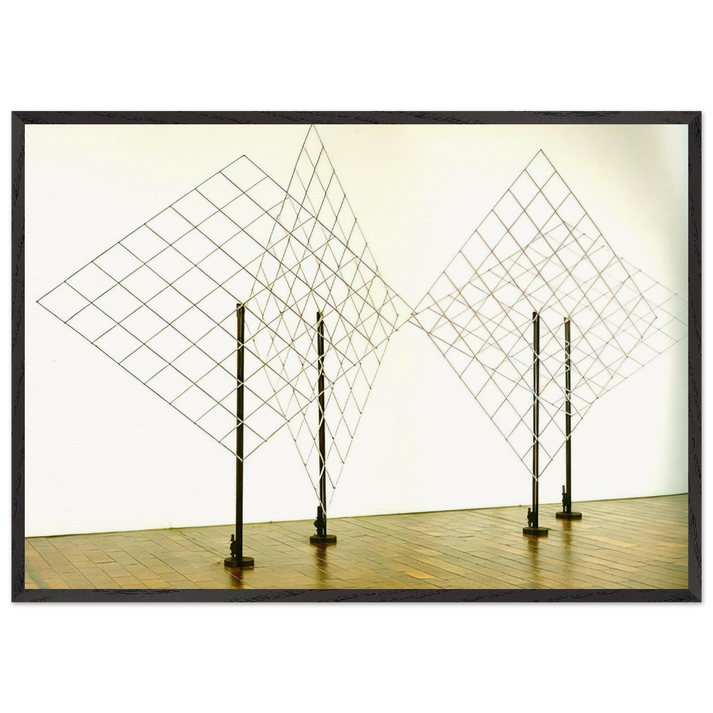 4 Self-distorting Grids - 1965 - Francois Morellet 70x100 cm / 28x40 inches Framed Art Print – Black Wooden Frame