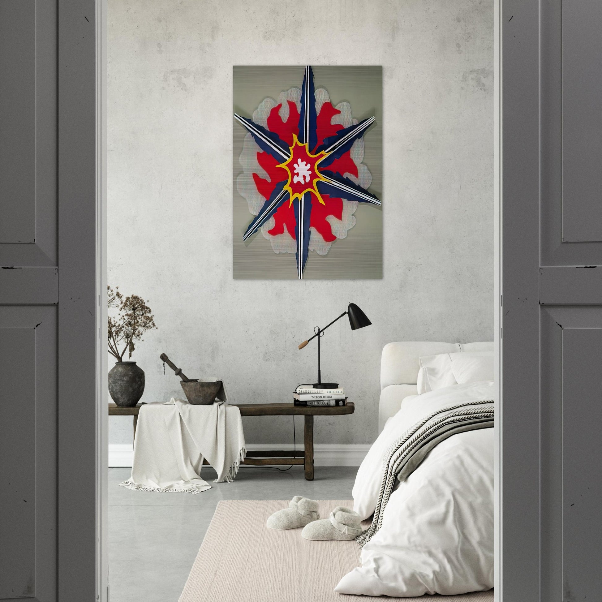 WALL EXPLOSION II 1965 - Roy Lichtenstein Brushed Aluminum Print - 70x100 cm / 28x40 inches | Roy Lichtenstein Aluminum Print | Roy Lichtenstein Prints