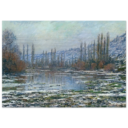 The Thaw at Vetheuil - claude monet Brushed Aluminum Print - 70x100 cm / 28x40 inches | claude monet Aluminum Print | claude monet Prints