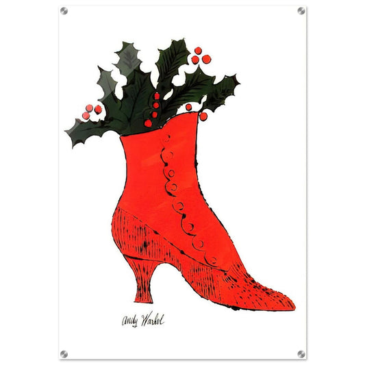 Untitled  red Boot Wit Holly  - Andy Warhol Acrylic Print - 70x100 cm / 28x40″ inches