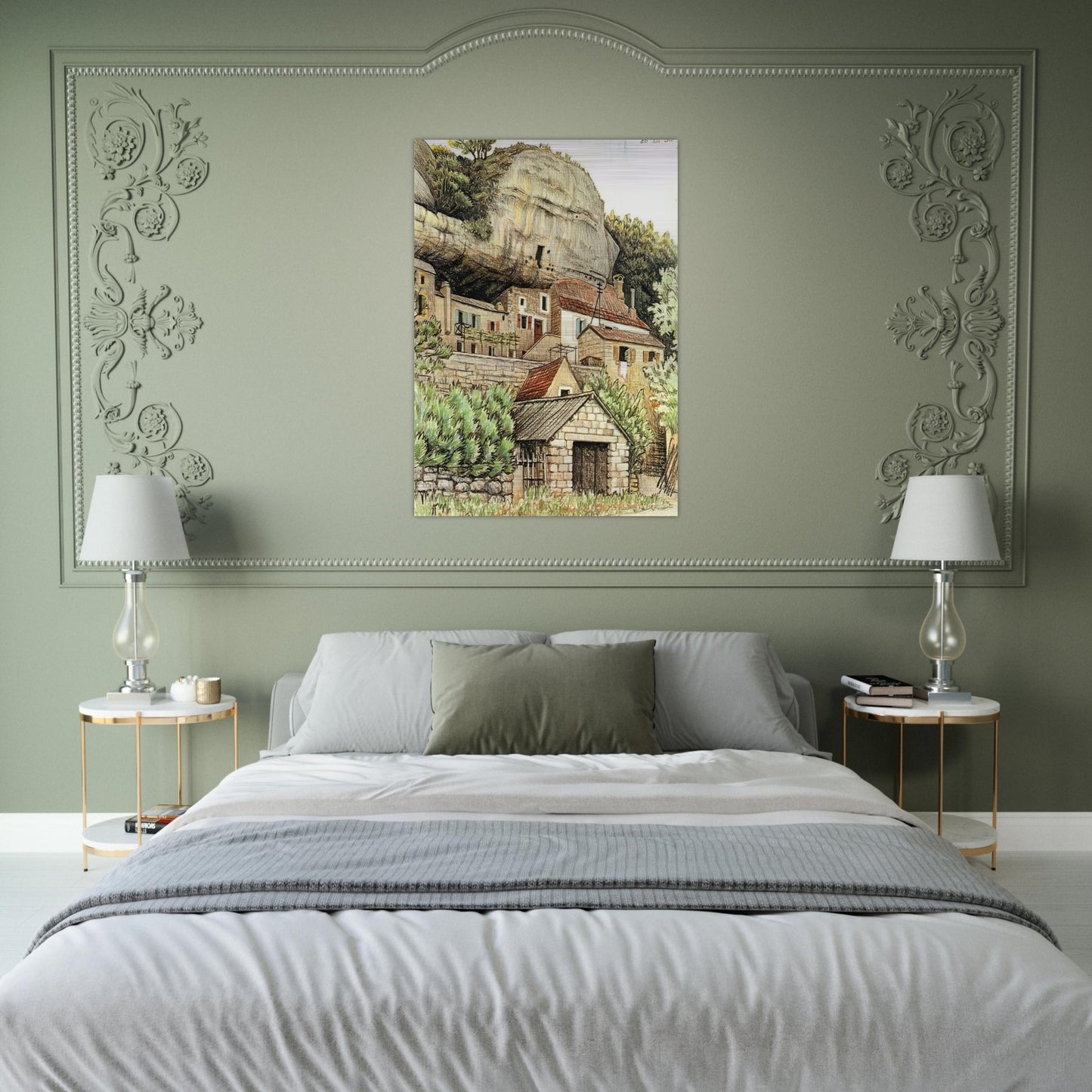 LES EYZIES FRANCE - MC Escher Brushed Aluminum Print - 70x100 cm / 28x40 inches | MC Escher Aluminum Print | MC Escher Prints