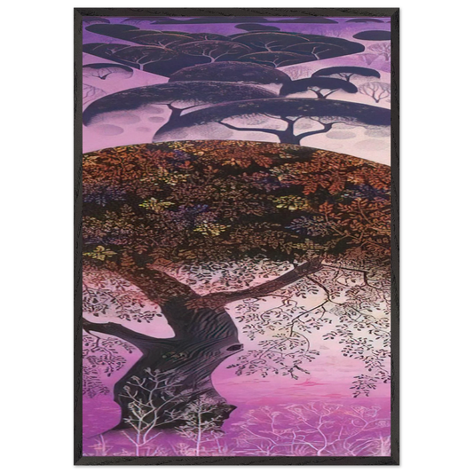 California Tapestry - Eyvind Earle 70x100 cm / 28x40 inches Framed Art Print – Black Wooden Frame