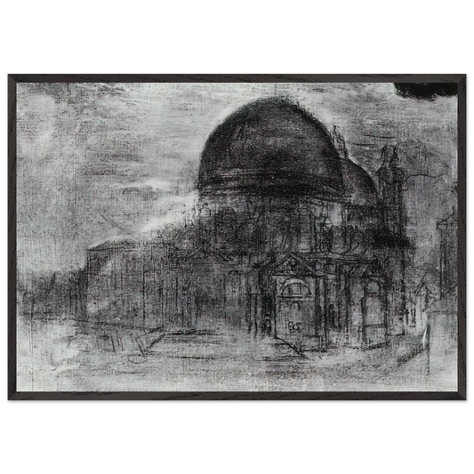 CATHEDRAL UNFINISHED - Salvador Dali 70x100 cm / 28x40 inches Framed Art Print – Black Wooden Frame