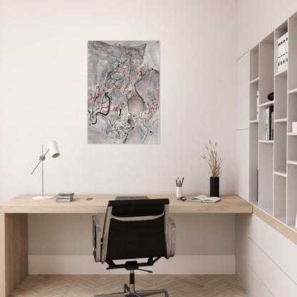 武夷山径 - Abstract Expressionism, Ink and wash painting - Wu Guanzhong Brushed Aluminum Print - 70x100 cm / 28x40 inches | Wu Guanzhong Aluminum Print | Wu Guanzhong Prints
