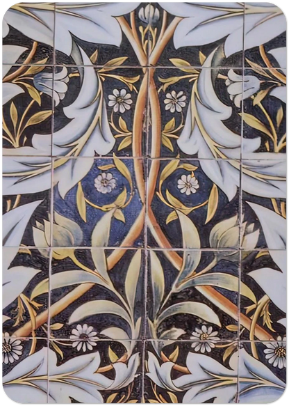 PANEL OF CERAMIC TILES DESIGNED BY MORRIS AND PRODUCED BY WILLIAM DE MORGAN 1876 By William Morris Pack of 10 Post Cards | William Morris Post Cards | A6 (10.5 x 14.8 cm) - 4.1 x 5.8 inches