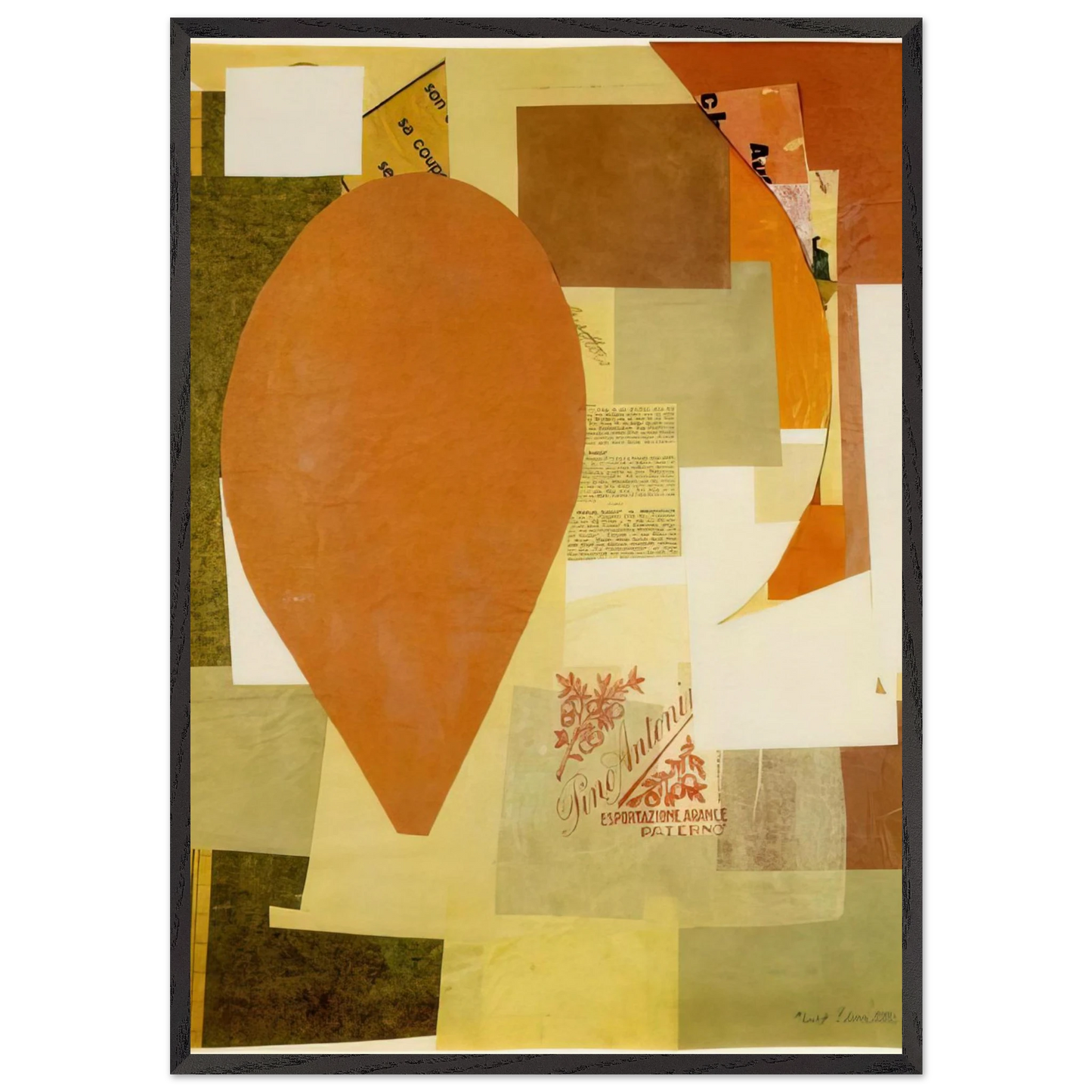 PINO ANTONI 1934 - Kurt Schwitters 70x100 cm / 28x40 inches Framed Art Print – Black Wooden Frame
