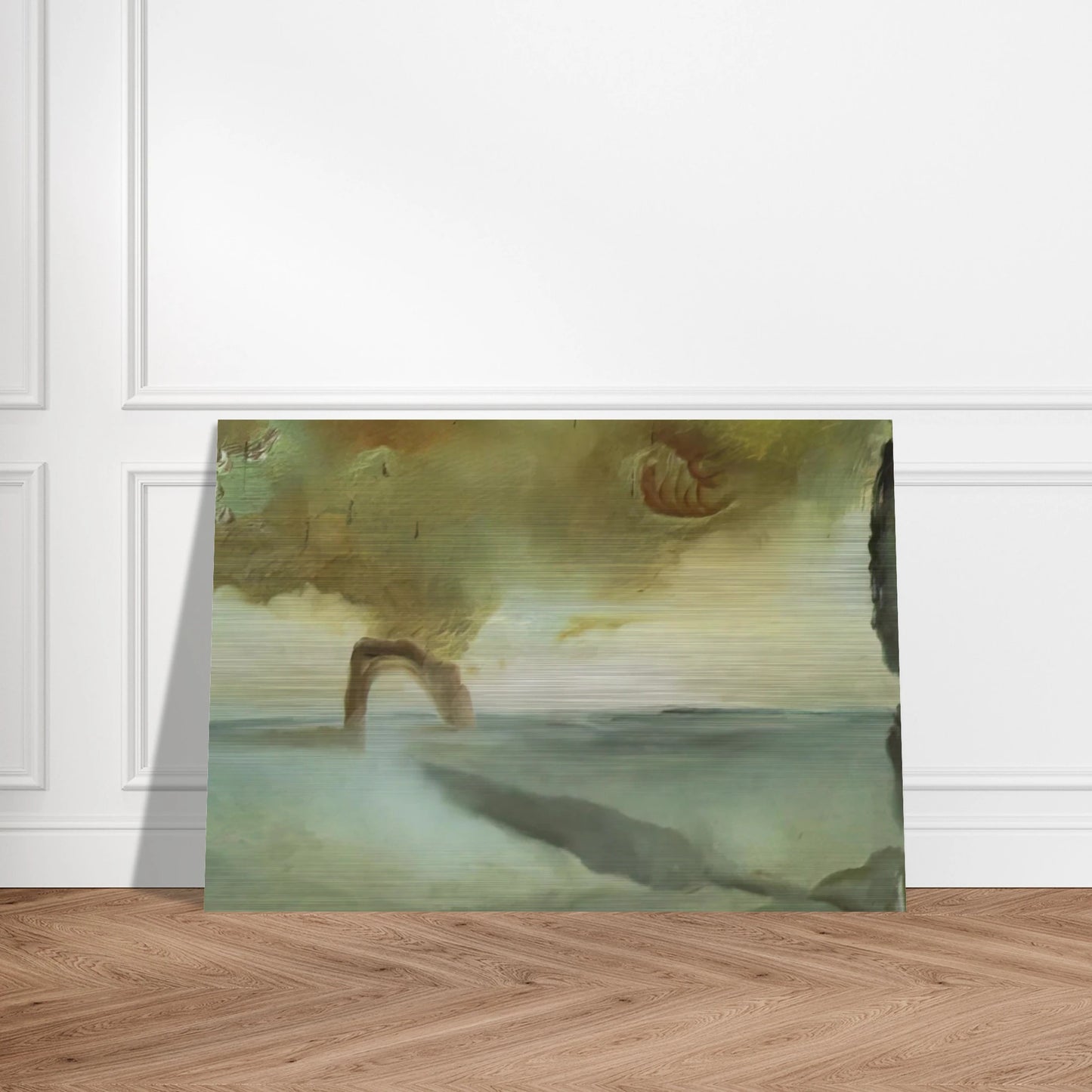 LANDSCAPE WITH ROCK IN THE SHAPE OF A TRIUMPHAL ARCH - Salvador Dali Brushed Aluminum Print - 70x100 cm / 28x40 inches | Salvador Dali Aluminum Print | Salvador Dali Prints