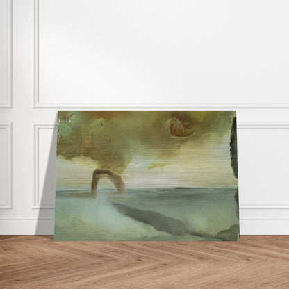 LANDSCAPE WITH ROCK IN THE SHAPE OF A TRIUMPHAL ARCH - Salvador Dali Brushed Aluminum Print - 70x100 cm / 28x40 inches | Salvador Dali Aluminum Print | Salvador Dali Prints