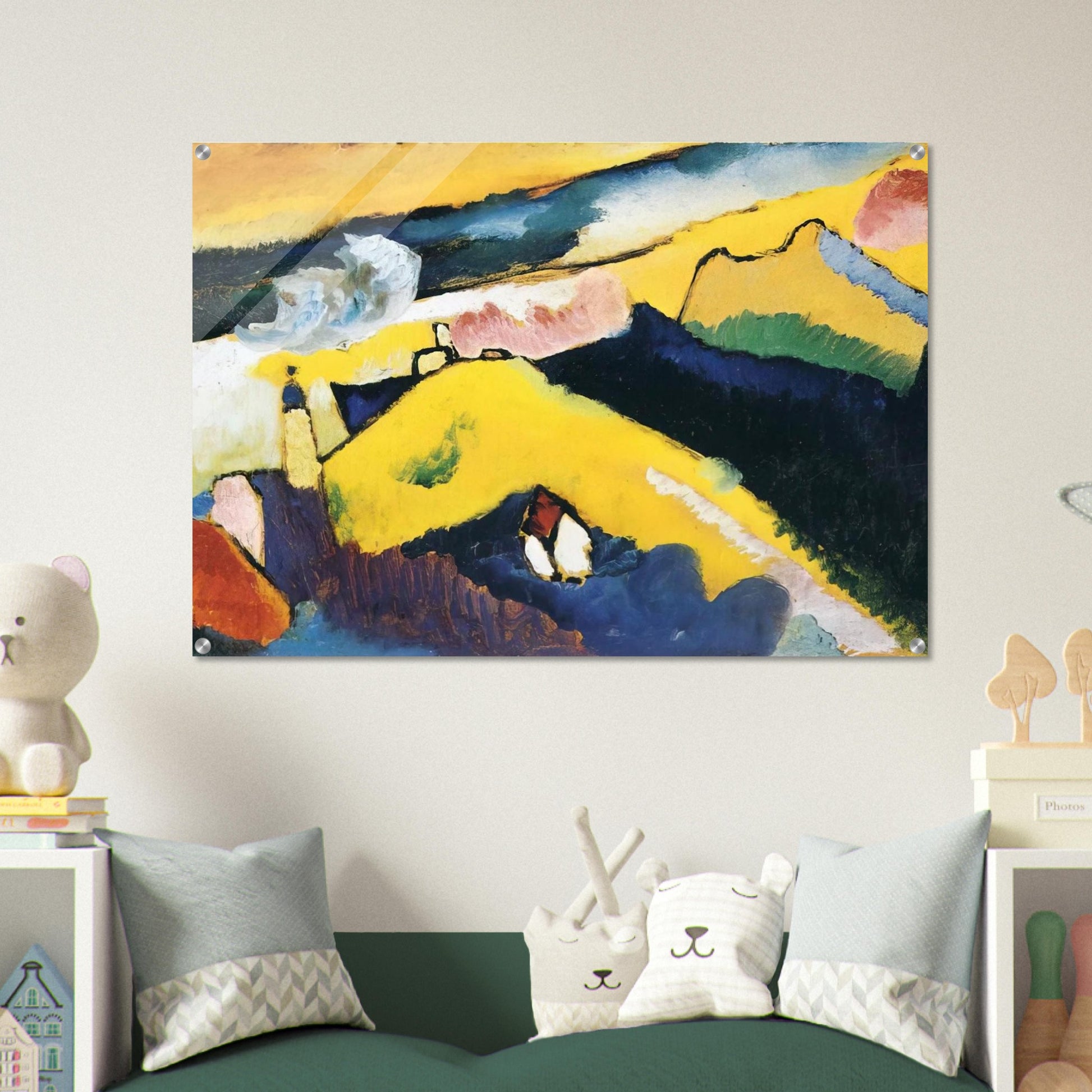 MOUNTAIN LANDSCAPE WITH CHURCH 1910 - Wassily Kandinsky Acrylic Print - 70x100 cm / 28x40″ inches | Wassily Kandinsky Wall Art | Wassily Kandinsky Prints