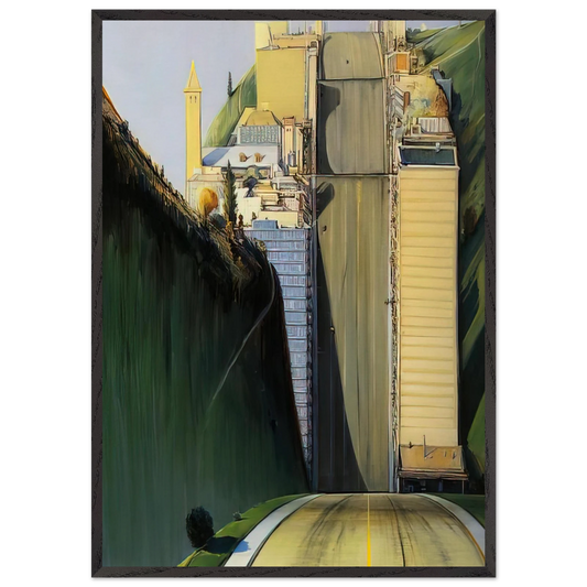 Park Place - 1993 - Wayne Thiebaud 70x100 cm / 28x40 inches Framed Art Print – Black Wooden Frame