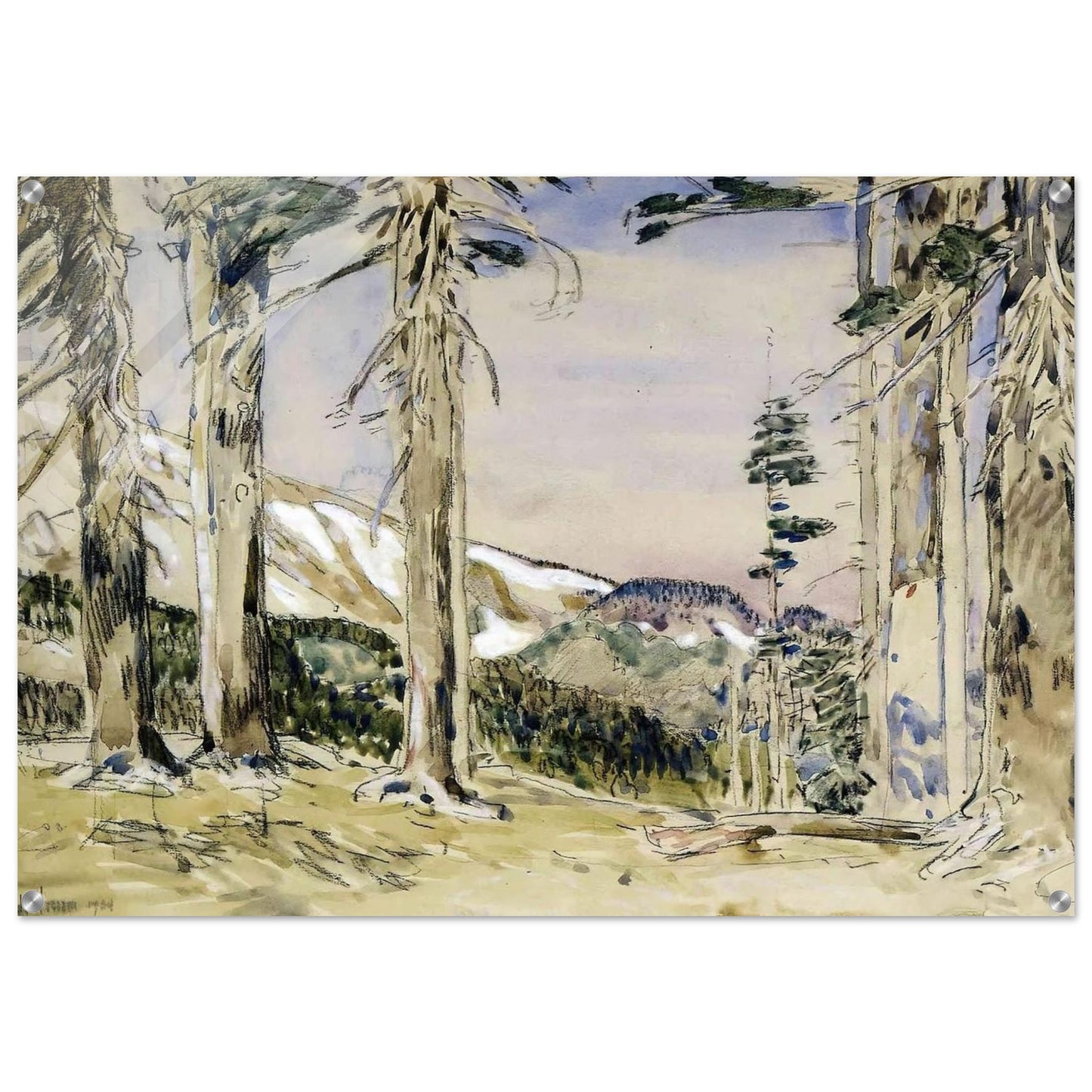 End of Timberline, Mt. Hood - Childe Hassam Acrylic Print - 70x100 cm / 28x40″ inches | Childe Hassam Wall Art | Childe Hassam Prints
