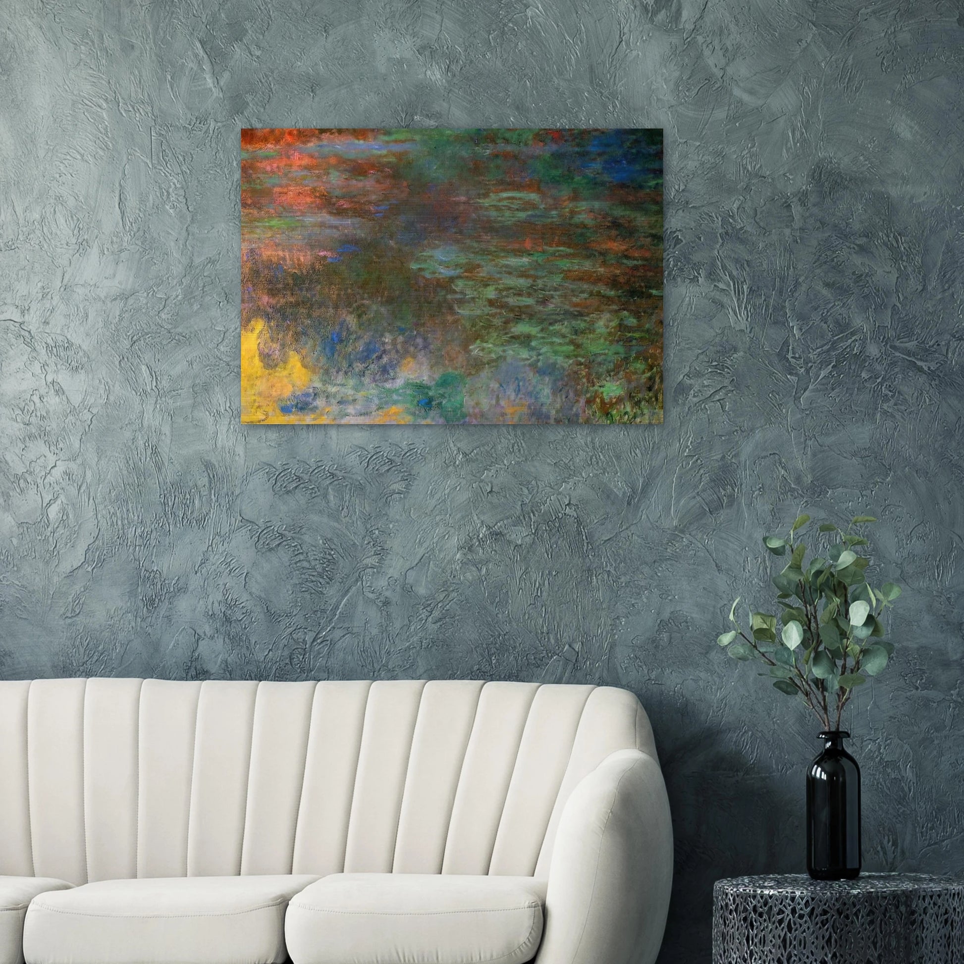 Water Lily Pond, Evening right panel - claude monet Brushed Aluminum Print - 70x100 cm / 28x40 inches | claude monet Aluminum Print | claude monet Prints