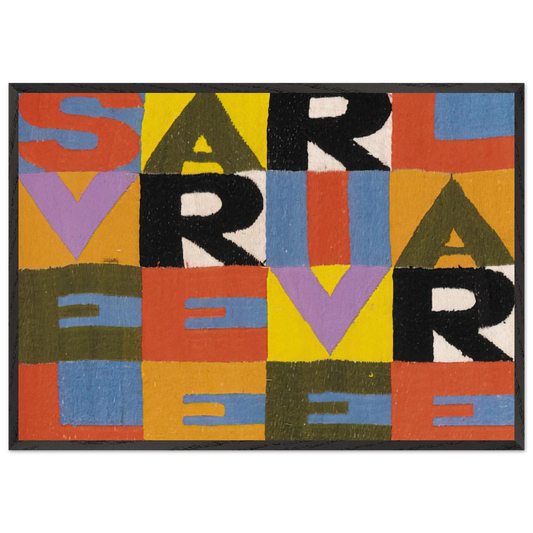 SVELARE E RIVELARE - Alighiero Boetti 70x100 cm / 28x40 inches Framed Art Print – Black Wooden Frame