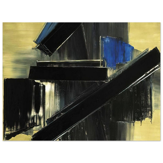Pierre Soulages - Peinture 21 Juillet 1958 - 1958  75x100 cm / 30x40inches Fine Art Poster